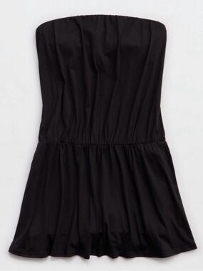 AERIE Black Strapless Mini Dress with Shorts